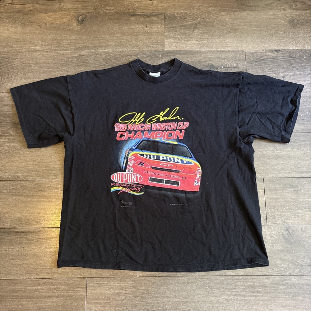 Jeff Gordon Shirt Mens XL NASCAR 1995 Winston Cup DuPont 90s Double‎ Sided Vtg